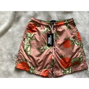 OUTRANK CORAL MULTI-COLOR CHERUB DESIGN FUND LIFE SHORTS SMALL MENS NEW